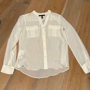BCBGMaxAzria Anderson sheer blouse alabaster